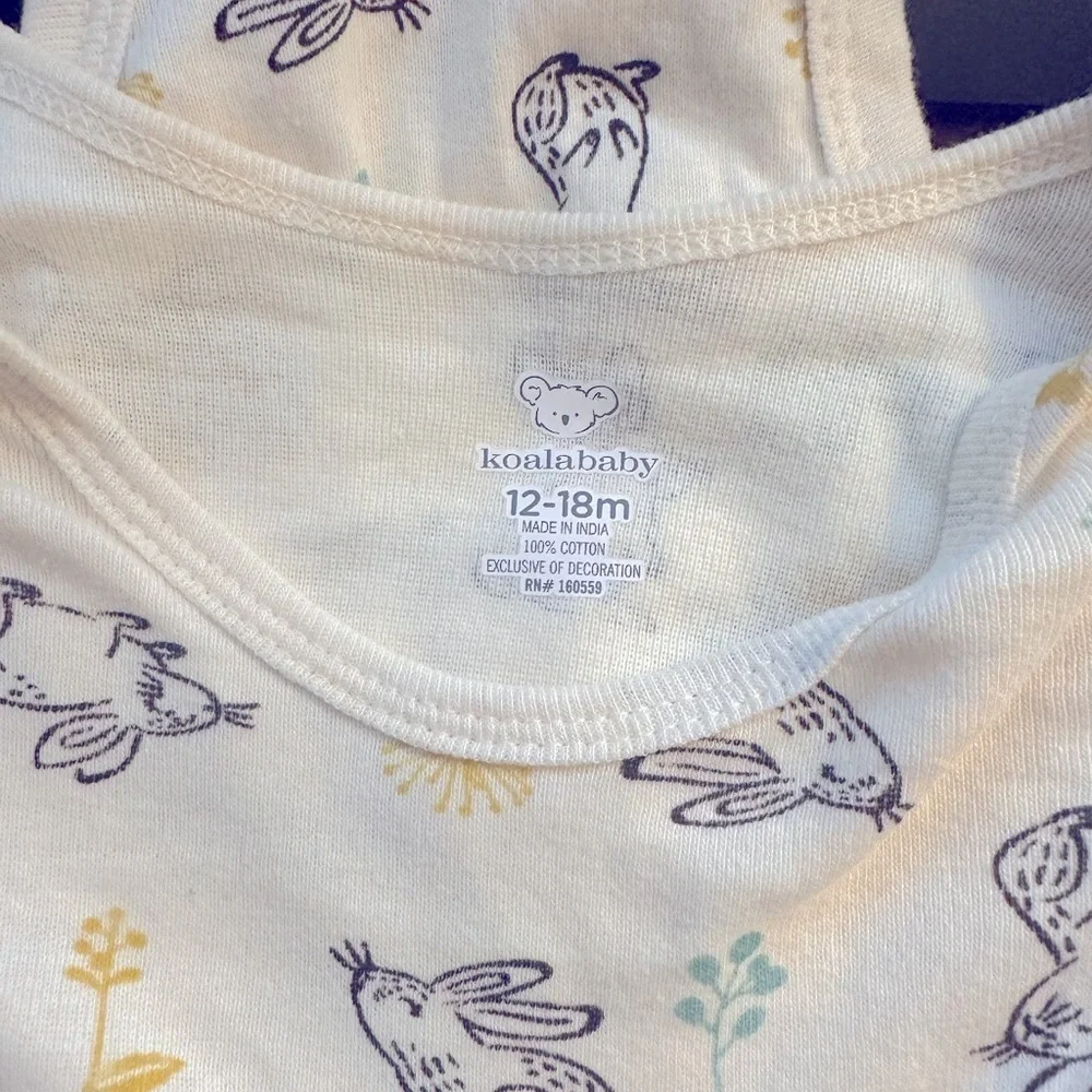 Koala Kids Cream and Red Floral Set of 3 onesie’s